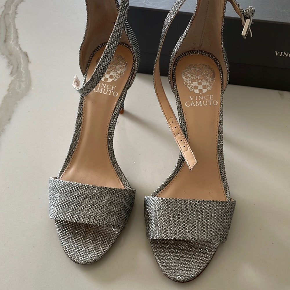 Vince Camuto silver heels